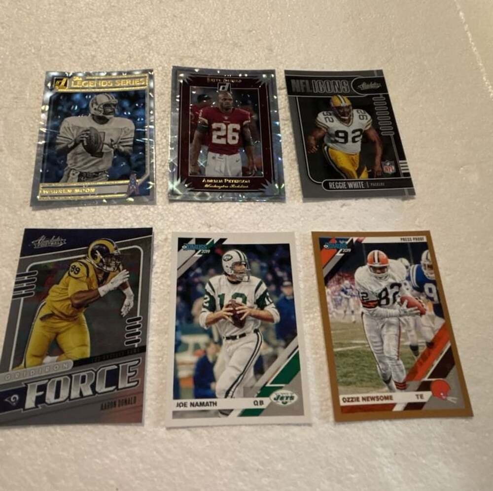 NFL Football Card Lot Warren Moon Namath Peterson Donald White Newsome Panini